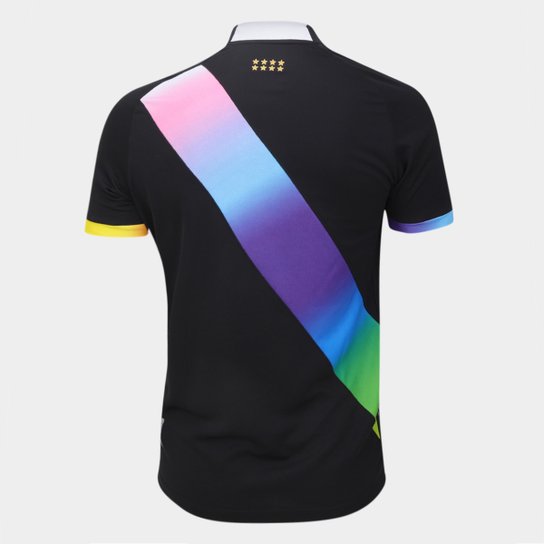 Camisa Vasco I 23/24 LGBTQIA+ Kappa Masculina - Preto+Branco