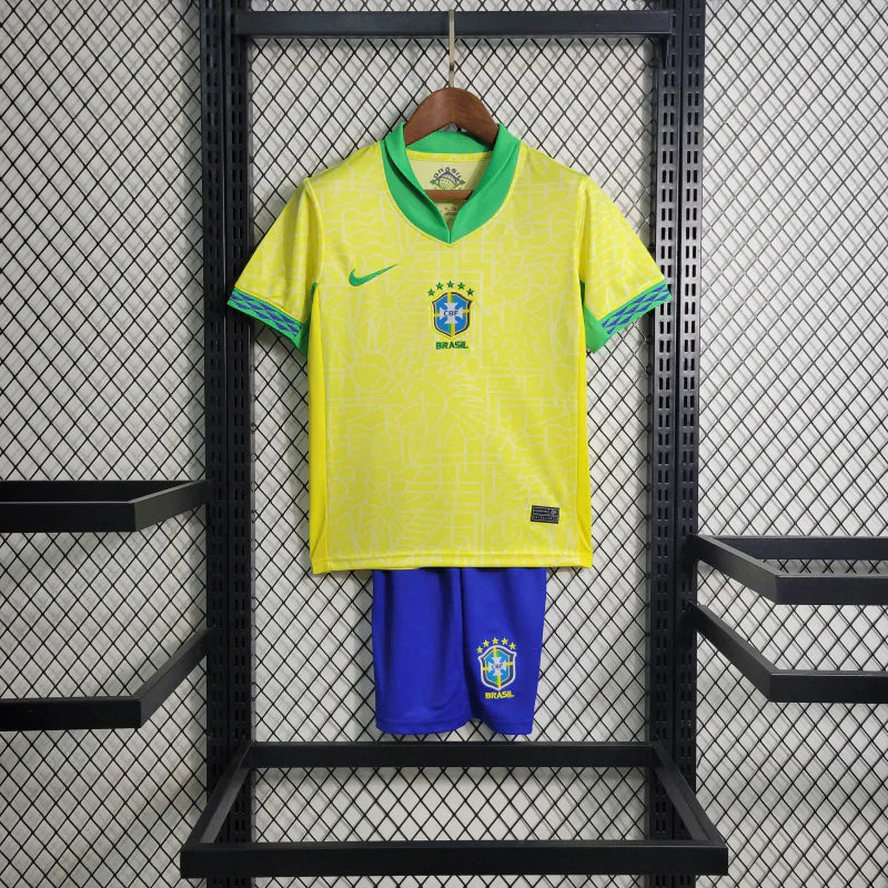 Kit Infantil Seleção Brasileira l 24/25 - Amarelo e Azul - Nike