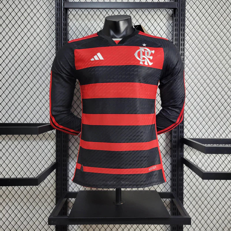 Camisa Manga Longa Flamengo l 24/25 Versão Jogador - Vermelha e Preta - Adidas