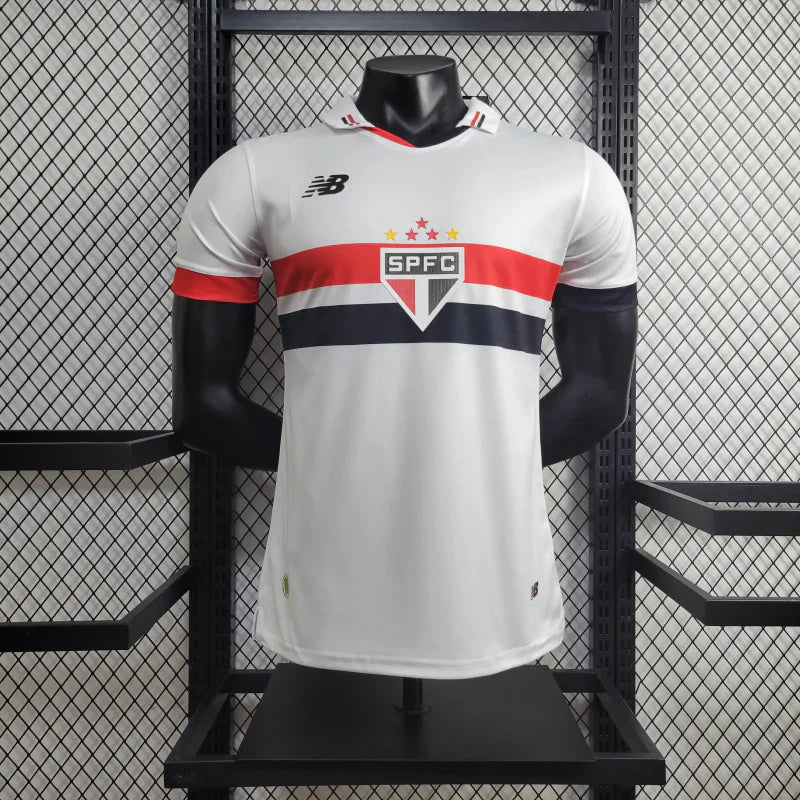 Camisa São Paulo l 24/25 Versão Jogador - Branco, Vermelho e Preto - New Balance