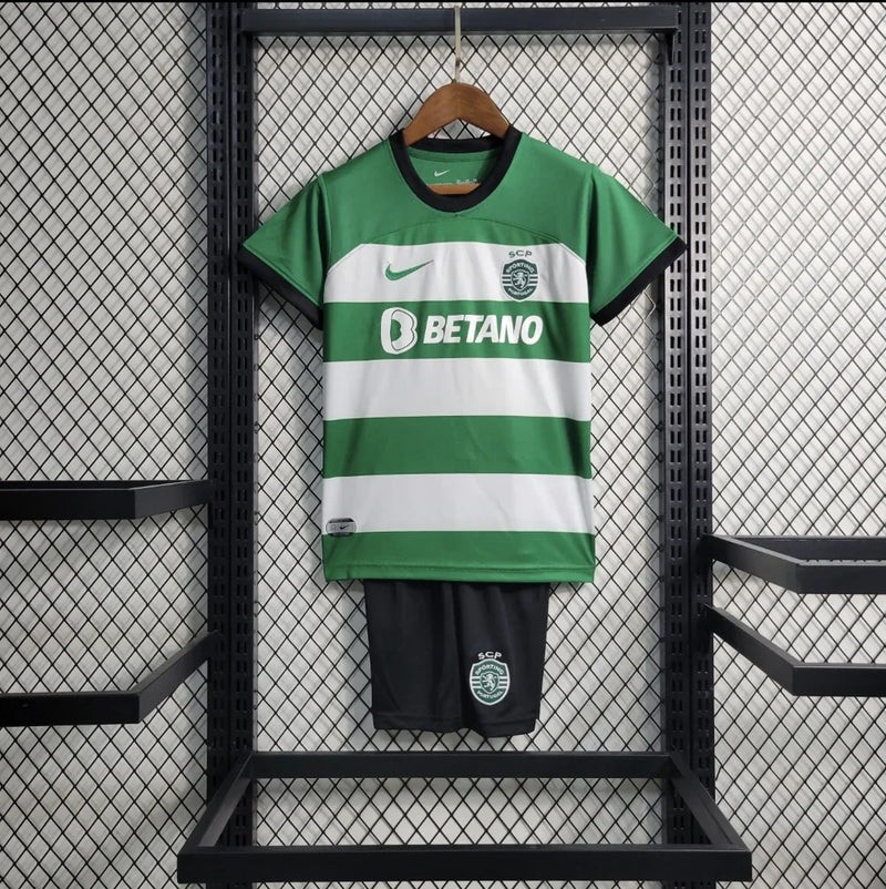 Kit Infantil Sporting l 23/24 - Verde e Branco - Nike