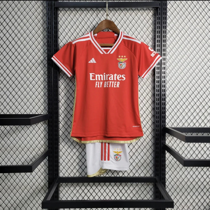 Kit Infantil Benfica l 23/24 - Vermelho e Branco - Adidas