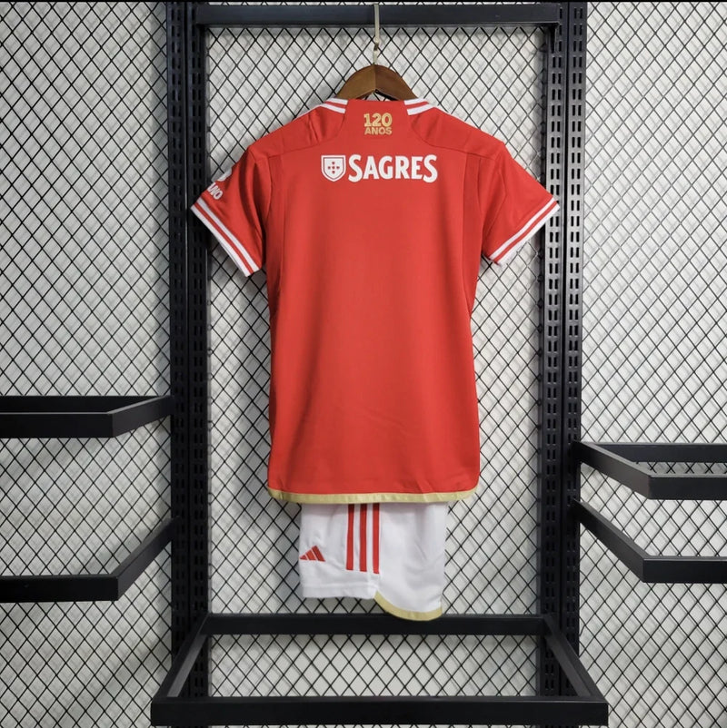 Kit Infantil Benfica l 23/24 - Vermelho e Branco - Adidas