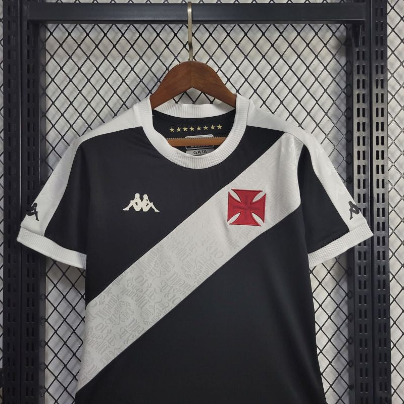 Camisa Vasco da Gama I 24/25 - Preta e Branca - Kappa - Feminina