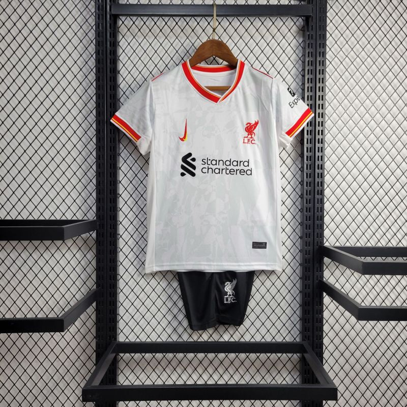 Kit Infantil Liverpool lll 24/25 - Branco e Preto - Nike