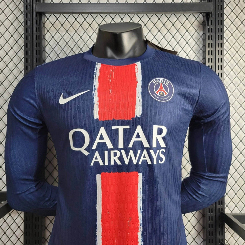 Camisa Manga Longa PSG l 24/25 - Versão -Jogador -Azul e Vermelho - Nike - Masculina