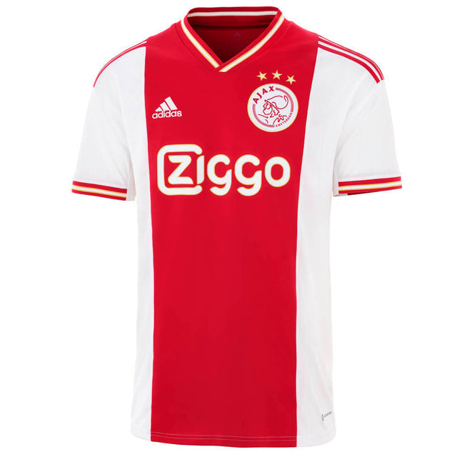 Camisa Ajax Home 22/23 Torcedor Adidas Masculina - Branca e Vermelha