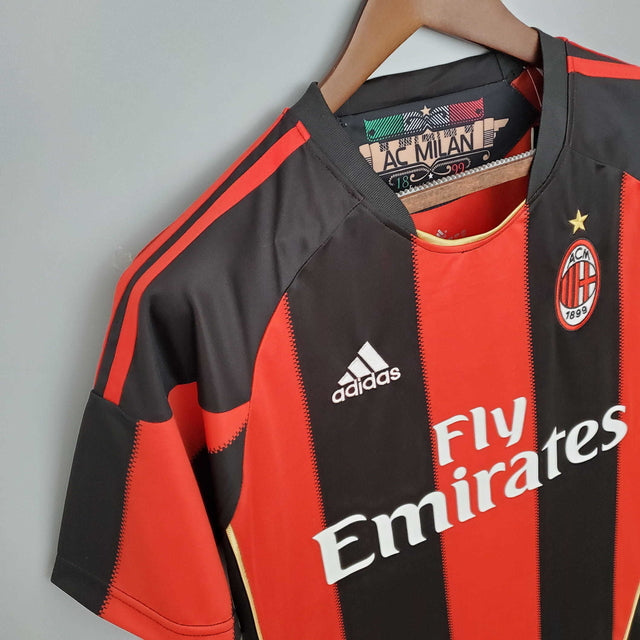 Camisa Milan Retrô 2010/2011 Vermelha e Preta - Adidas