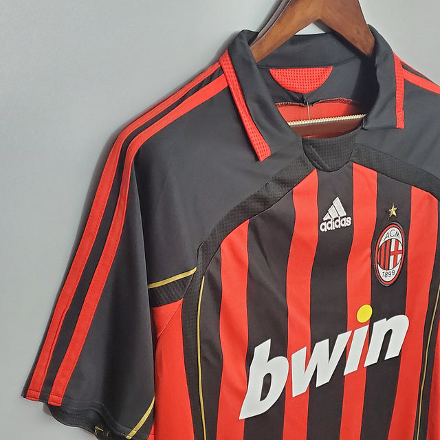 Camisa Milan Retrô 2006/2007 Vermelha e Preta - Adidas