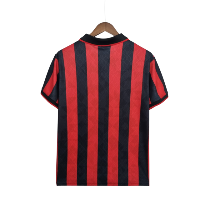 Camisa Milan Retrô 95/96 Preta e Vermelha - Lotto