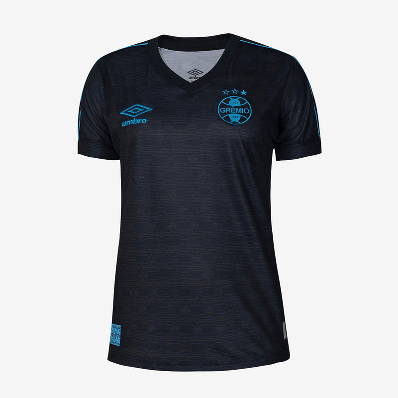 Camisa Grêmio III 23/24 Torcedor Umbro Feminina - Preto e Azul