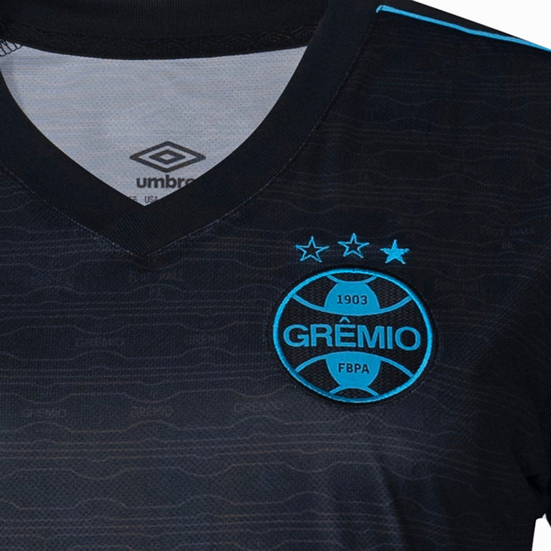 Camisa Grêmio III 23/24 Torcedor Umbro Feminina - Preto e Azul