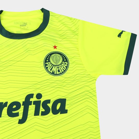 Camisa Palmeiras III 23/24 Torcedor Puma Masculina - Amarelo Fluorescente