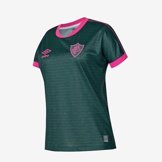 Camisa Fluminense III 23/24 Feminina - Verde e Rosa