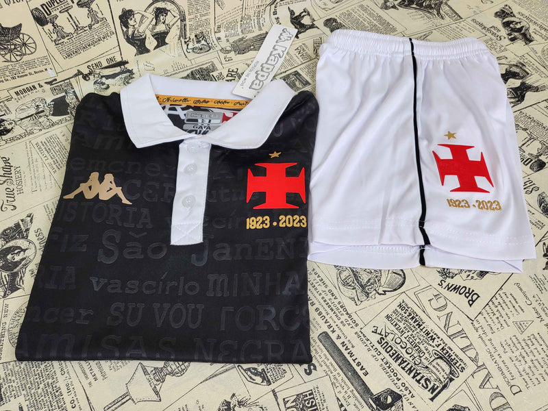 Conjunto Infantil Vasco da Gama 23/24 - Branco e Preto