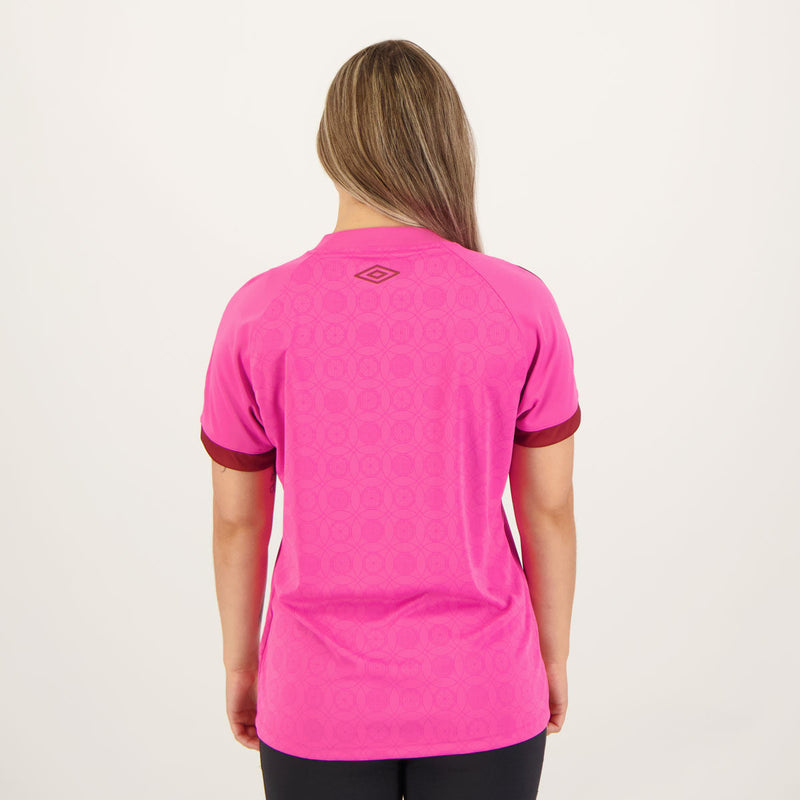 Camisa Fluminense 23/24 Outubro Rosa Umbro Feminina - Rosa e Vinho