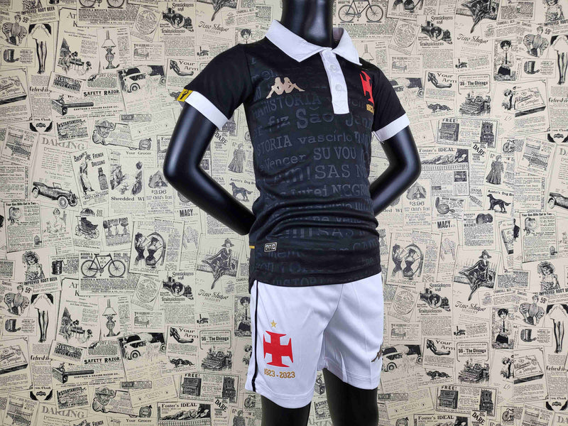 Conjunto Infantil Vasco da Gama 23/24 - Branco e Preto