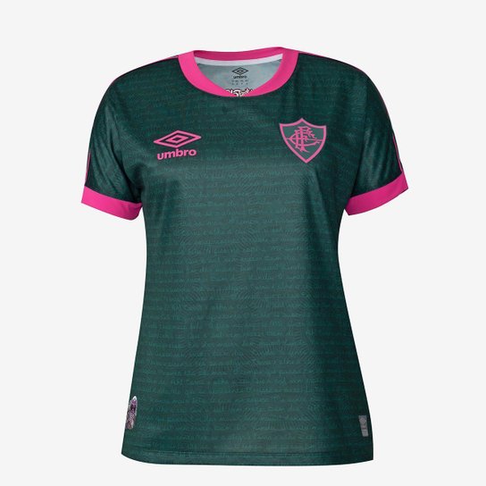 Camisa Fluminense III 23/24 Feminina - Verde e Rosa