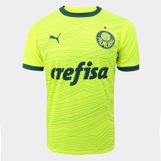 Camisa Palmeiras III 23/24 Torcedor Puma Masculina - Amarelo Fluorescente