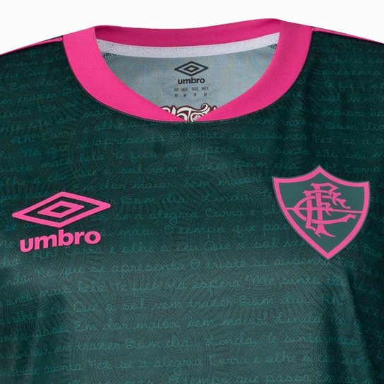 Camisa Fluminense III 23/24 Feminina - Verde e Rosa