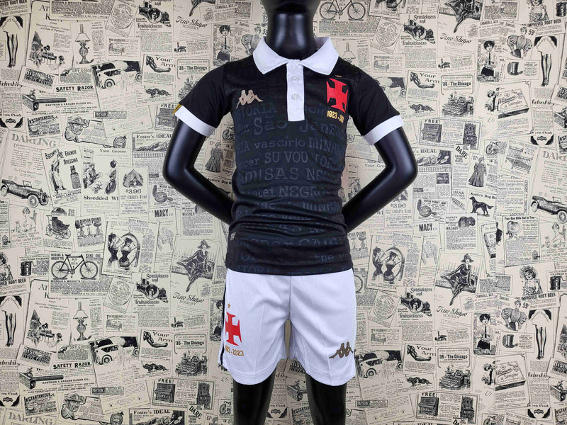 Conjunto Infantil Vasco da Gama 23/24 - Branco e Preto