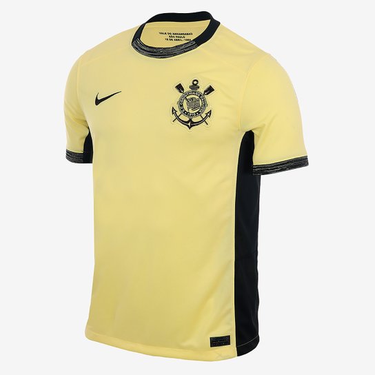 Camisa Corinthians III 23/24 Torcedor Nike Masculina - Preto e Dourado